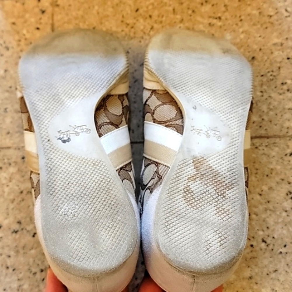 COACH Low Top Lace Up Women's White Leather Sneakers Classic Coach Print - Picture 6 of 7